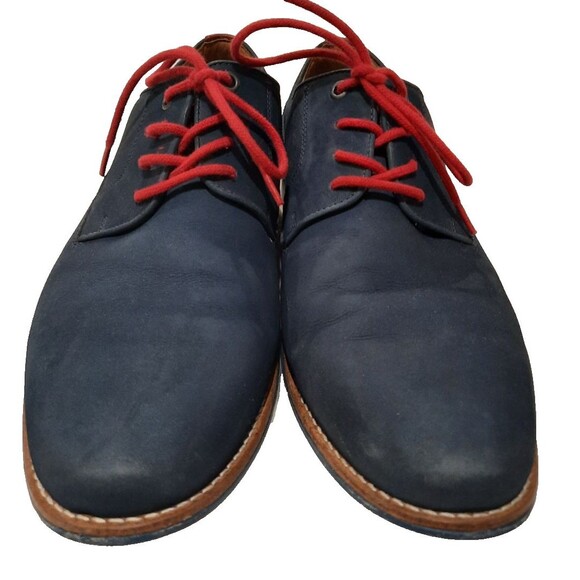 1901 Saddle Shoes Oxford Leather Suede Lace Up Derby Navy Blue & Red Mens 11.5 main image 12
